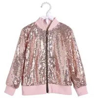 

2019 OEM wholesale clothing fashion design girl outwear sequin jacket