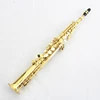 OEM Chinese Wholesale Wind Instrument Yellow Brass Gold Bb Key B Flat Straight Soprano Saxophone