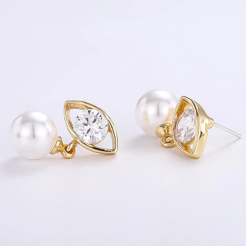 

Lateefah 2019 Hot Sale Hollow Eye Earrings Inlay Earrings Gold Earrings Pearl For Women Jewelry