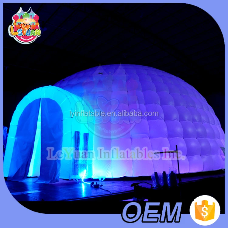 Large commercial used inflatable white inflatable dome tent / inflatable party bubble tent / air igloo for sale with LED light