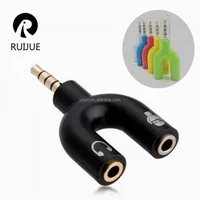 

U Y shape 3.5mm jack mini music Sharing Hub stereo 2 way headphone audio splitter for mobile