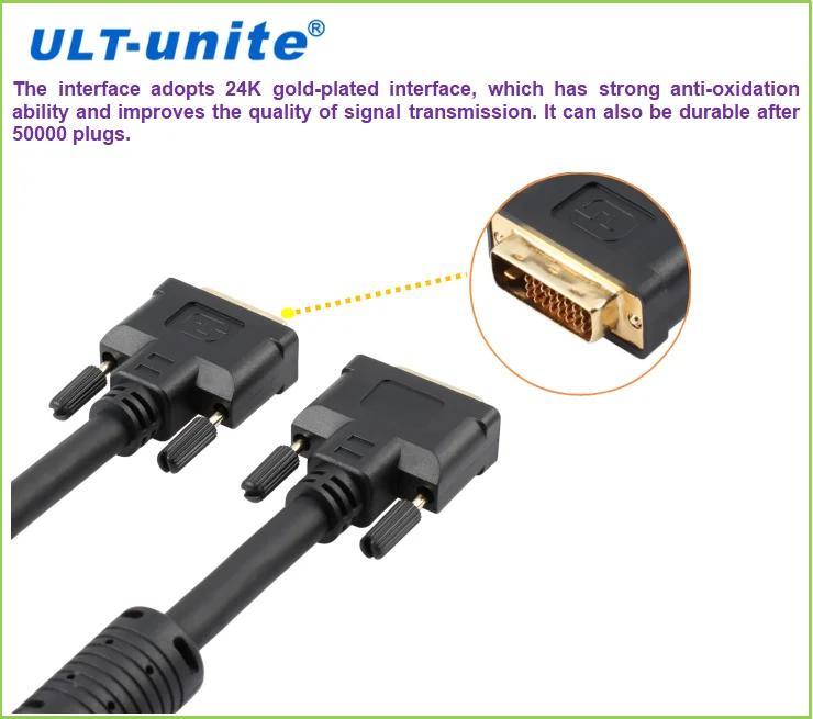 Ultunite Dvid 24+1 Dual Link Dvi To Dvi Monitor Adapter Cable With