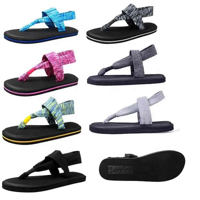 

CY-118 2019 new fashion handmade colorful strap flat sandals for women summer beach sandals waterpoof wholesale, Picture show