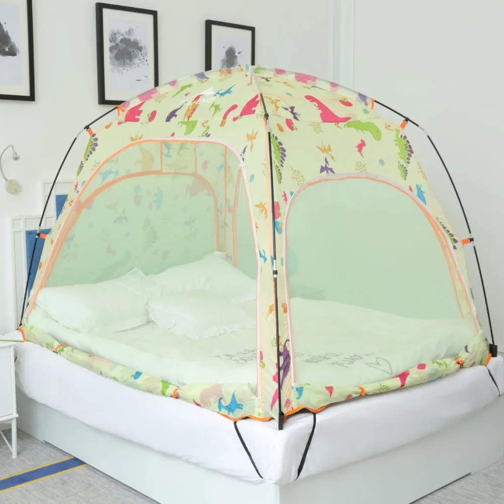 工厂批发玻璃纤维杆双层室内房子床帐篷为孩子蚊帐隐私室帐篷 2 人