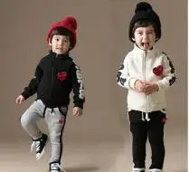

Fashion Long Sleeve Coat And Warm Pants Suit Clothes For Boys Kids, As picture