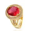 Antique Gemstone Crystal Red Stone Ring Ruby Gold Ring Design With One Stone