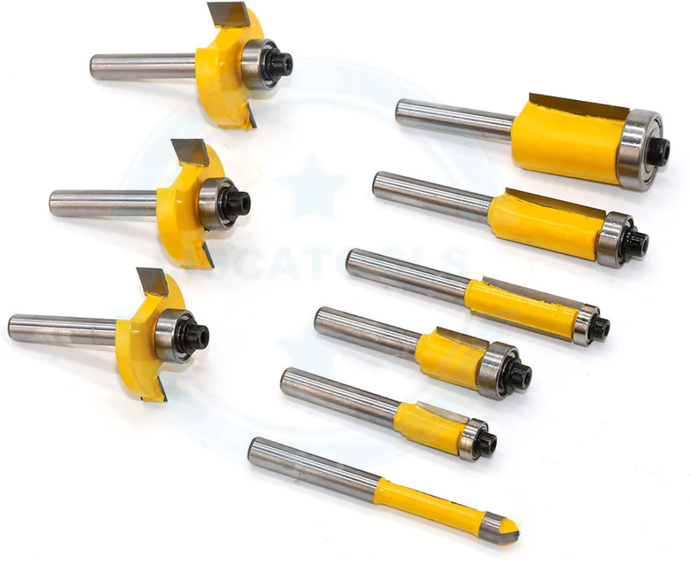 Kits005 Yellow Color 35pcs 1/4 Inch Tungsten Carbide Wood Router Bit
