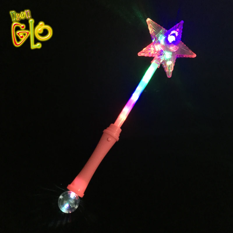 

Hot selling led flashing star stick wand with disco ball