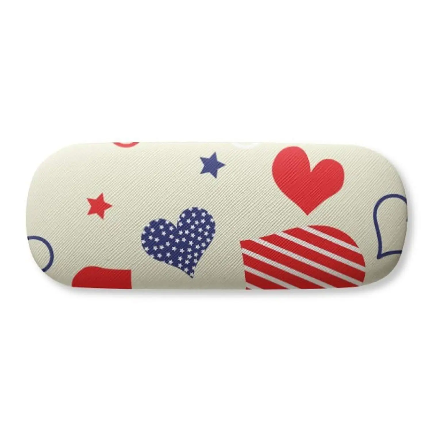 Pineapple Red Fruits Picture Blue Water Glasses Case Eyeglasses Clam Shell Holder Storage Box