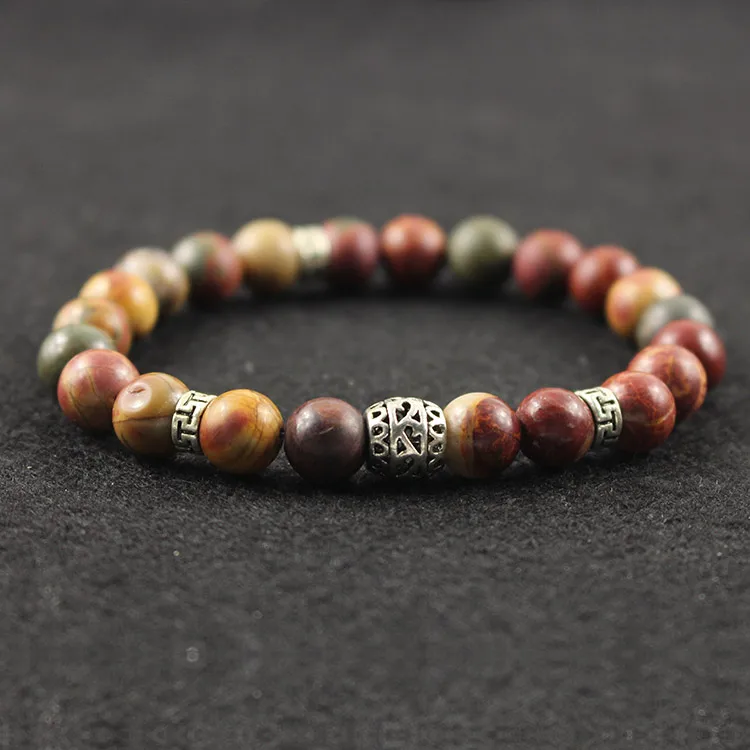 

BRP1467 New Style Picasso Jasper Bracelet, Red Creek Jasper Bracelet, Yoga Jewelry