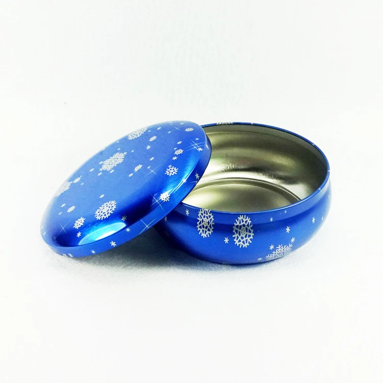 
110*58mm wholesale custom print short round metal candle tin box 