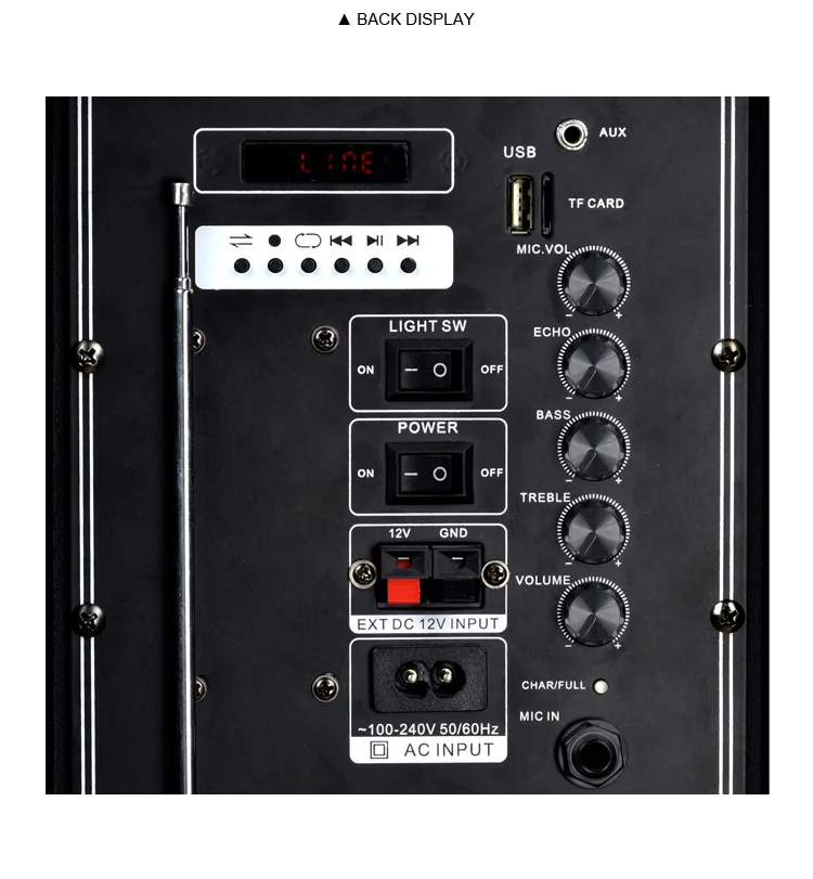 Feiyang 15 Inch Karaoke Speaker Empty Plastic Speaker With