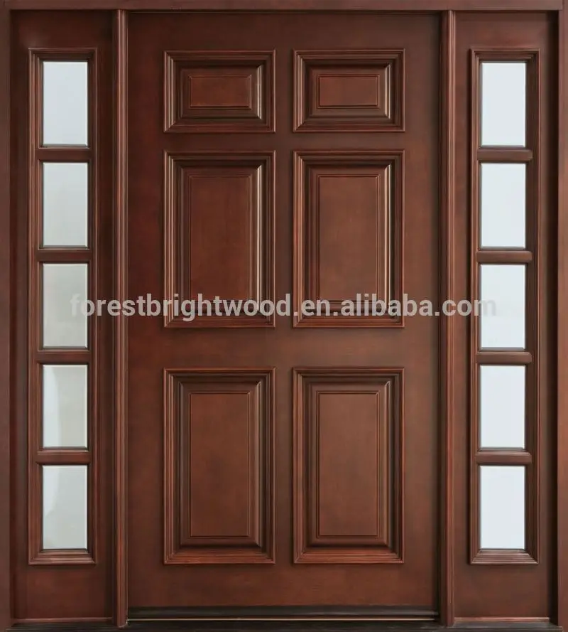 Exterior prehung caoba puerta de caoba sólida puerta de madera-Puertas