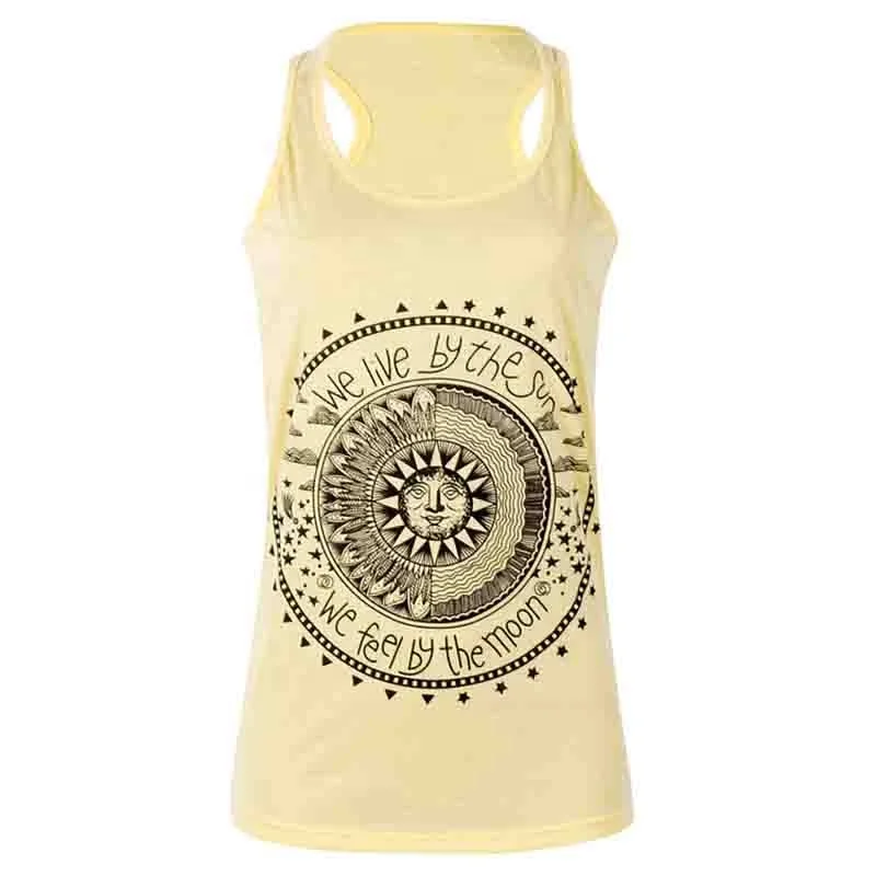

Wholesale Women Plus Size Sun Printed Vest Women Vest Tank Top, Black;yellow