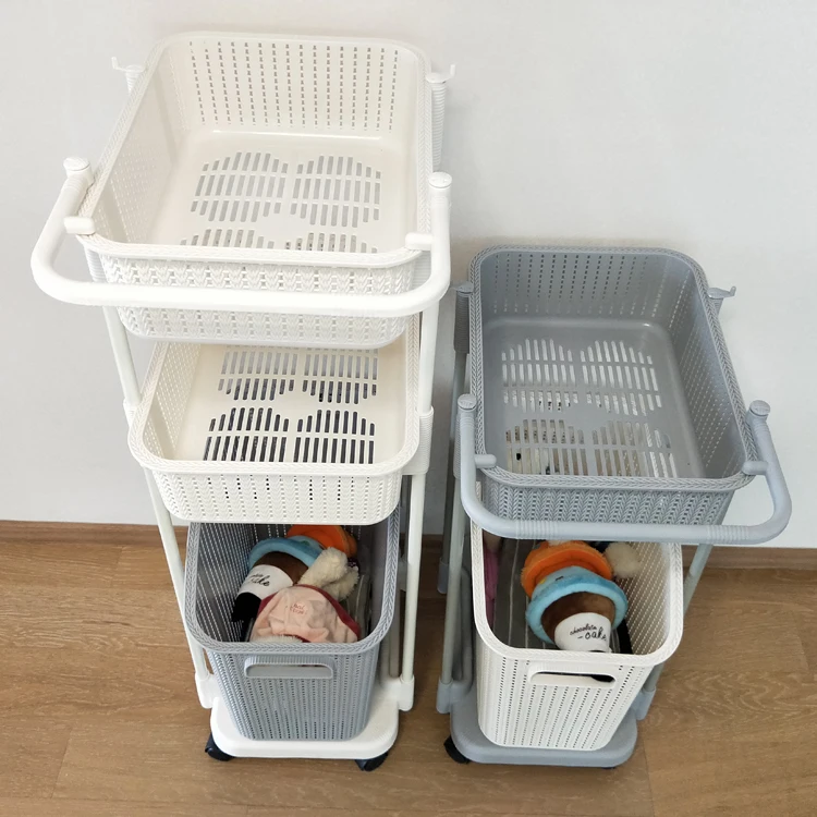 Plastic Compartment Stackable Laundry Basket Set Buy Stackable