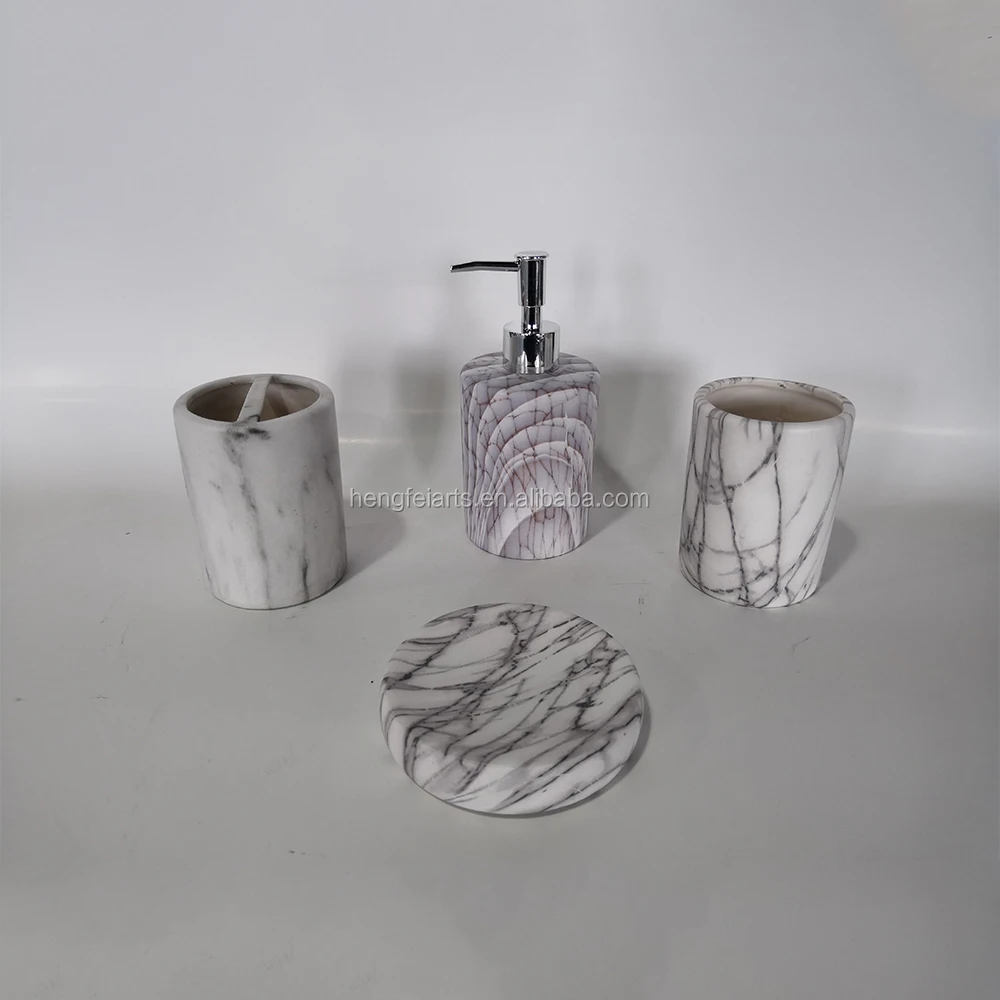 New Design Cheap Ceramic Marble Bathroom Accessories For Decoration