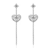ED691 Lead Free Fashion 14K Gold Jewelry Hollow Love Heart Tassel Stud Earrings