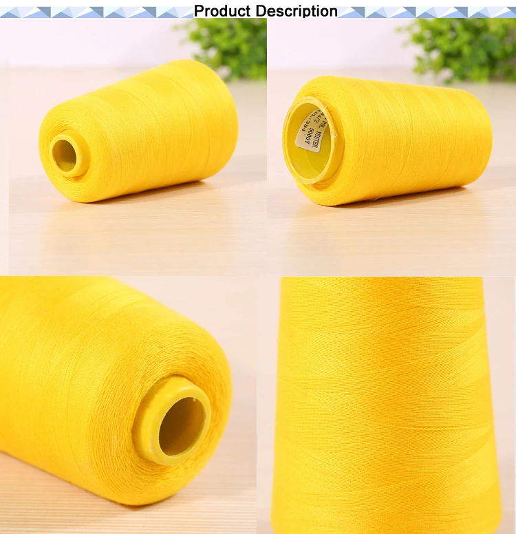 50/3 raw white spun polyester  waterproof sewing thread 100%