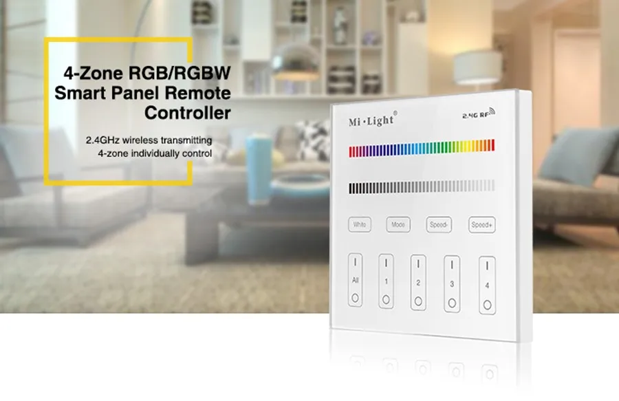 Milight T3 AC85-265V 4-Zone RGB/RGBW Smart Panel Remote Controller for led strip light lamp