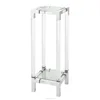 Hotel use square tall acrylic flower stand display pedestal side console table