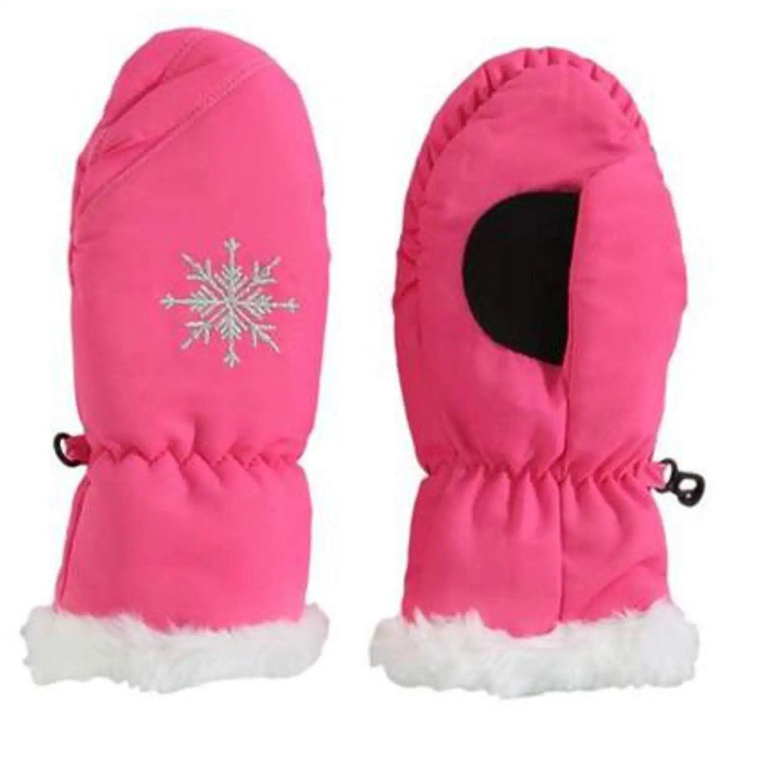 4fmg2.048 One Size Mongolian Fleece Mittens for Infants Ages 0-6 Months black, red, brown, and pink Set of Four Pairs