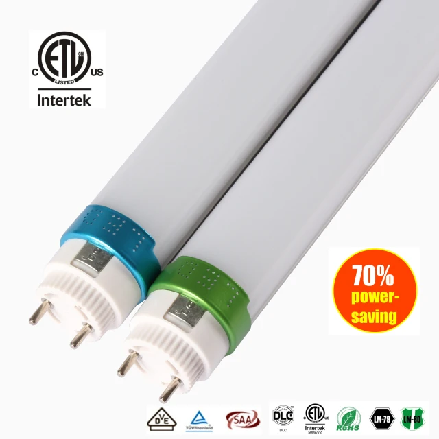 170lm/w ETL DLC 4ft LED Tube with Dual end Type A ballast compatible or single end Type B direct wire