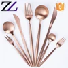 International modern stainless steel bangkok thailand rose gold copper flatware