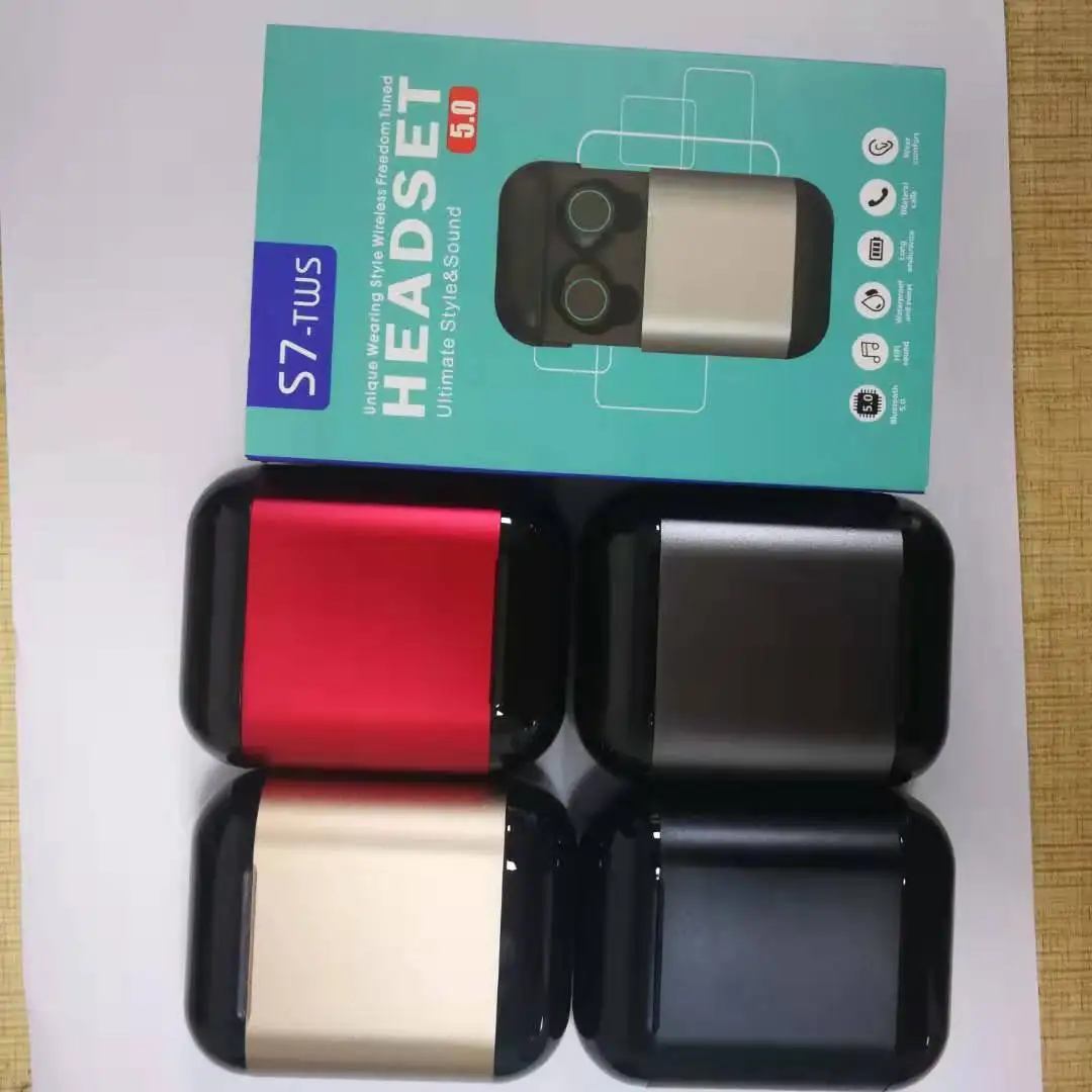 Magnetic Wireless Sport Earphones With Mic Stereo Bass Noise Cancelling Bluetooth Headphone S7 Tws\n