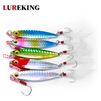 

Lureking 7g 10g 15g 20g 30g Trout Jig Trolling Spoon Lure Double Hook, High Quality Jigging Lead Head Bass Metal Fishing Lures