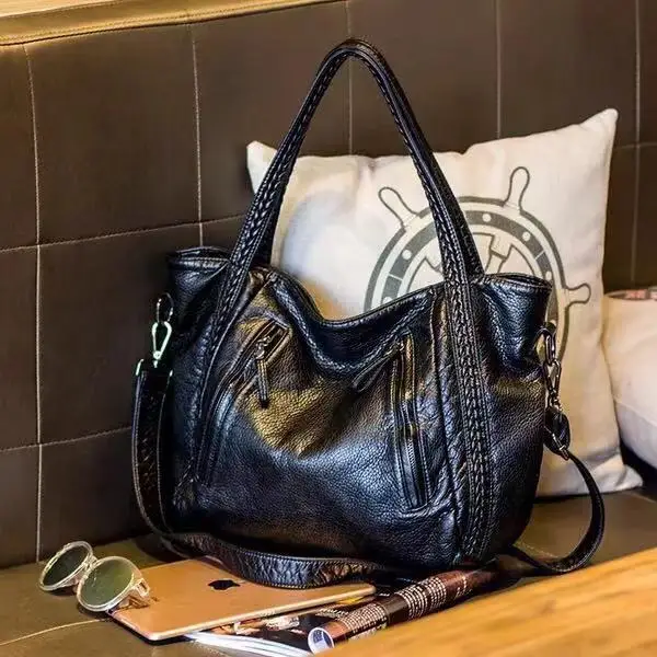 

Handbags factory popular bag design washed leather bag pu bag in China, Choice