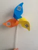 three color blade promotion plastic pinwheel
