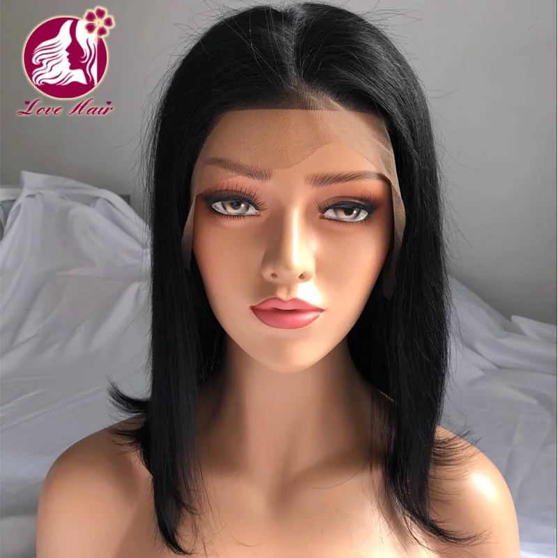 

150% Density Bob Lace Front Human Hair Wigs With Baby Hair Pre Plucked 13x6 Front Lace Middle Part, Yoru request