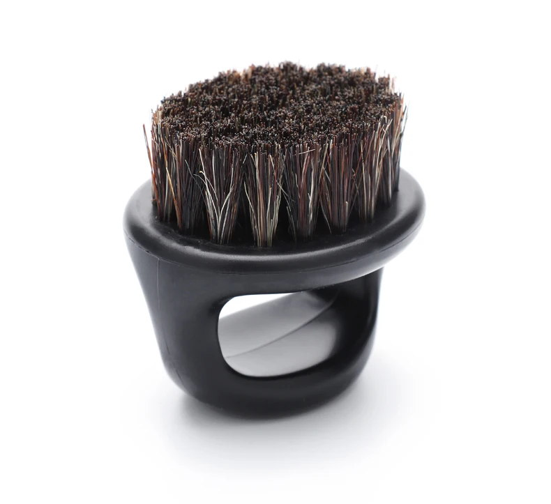 

Men Shaving Face Hair Barber Cleaning Brush Black ABS Handle Boar Bristle Finger Beard Brush