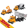 1/64 Engineering Construction Truck Pull Back Die Cast Alloy Car Model Dump Truck Excavator Concrete Mixer Toddler Boy Toys