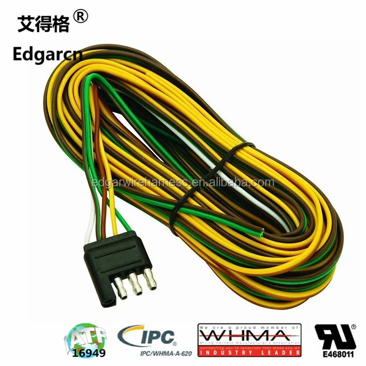 4-Flat Trailer Wiring Harness for Car Truck Cable Assembly manufacturer with IPC620 for Grote light - ANKUX.COM