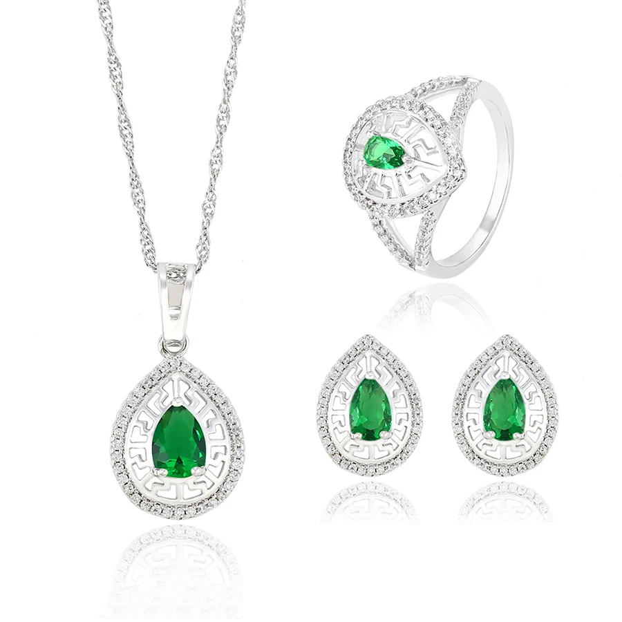 

63833 Xuping jewellery set bright in colour with a big gemstone