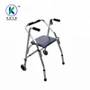 Anti-slip foot pad rollator walker adjustable foldable portable walking aid for disabled patients