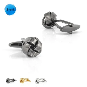 Various metal knot style cufflinks with gift packing box for wedding