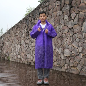 Image of Long Sleeve Windproof One-piece Environmental Protection Transparent Raincoat