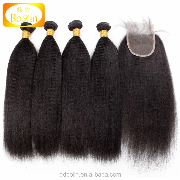 Brazilian Human Hair Bulk Kinky Straight Hair Extensions For Black