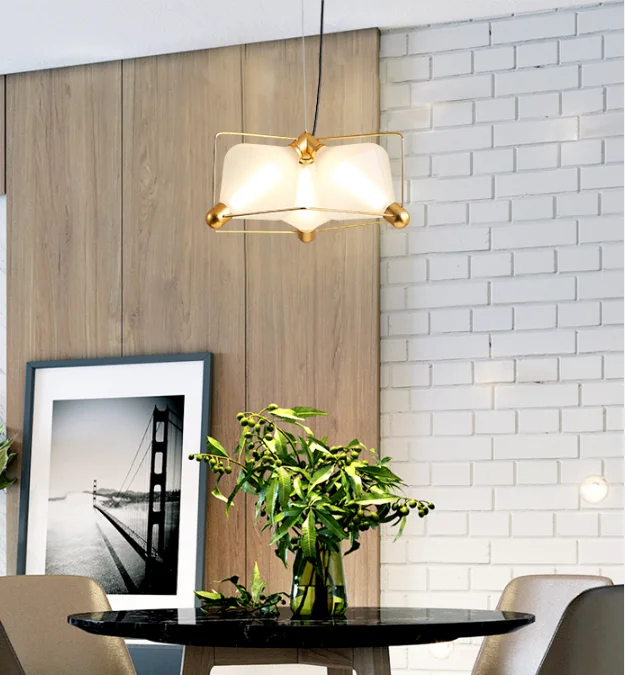 modern residential nodic personality Glass metal bedroom warm white chandeliers pendant light