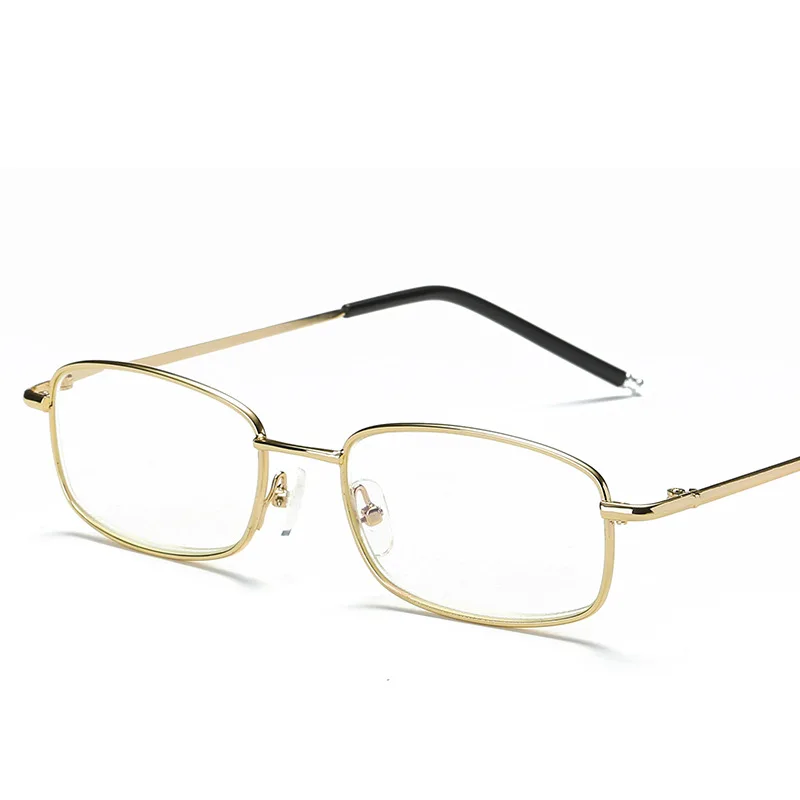 

Wholesale fashion metal frame gold reading glass clear custom logo unisex good quality anti blue light blocking reading glasses