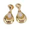 Amazon hot selling drop earrings studs 18k gold plated dangle wedding gold plated inspirational jewelry gold drop earring