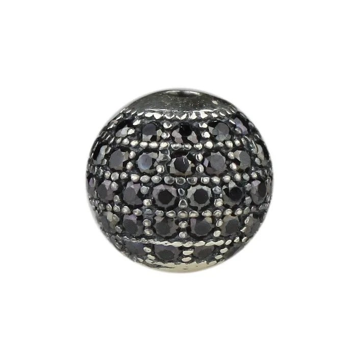 

Bling colorful cz mirco paved round bead solid 925 sterling silver charm beads, Gold/silver/gun black/white gold/rose gold