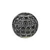 Bling colorful cz mirco paved round bead solid 925 sterling silver charm beads
