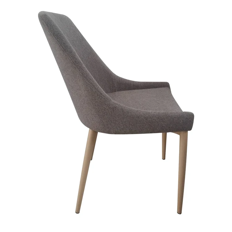 Modern Upholstered Wood Legs Bar Stool Chair Fabric