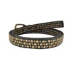 Trimming Womens Leather Waist Wrap Gold Flat Rivets Punk Studded Belt Fashion Wear Accessory