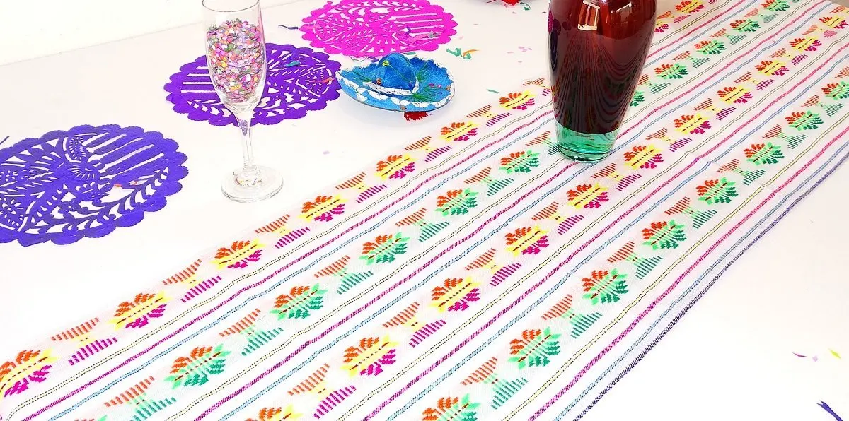 Buy White Mexican Table Runner Aztec Table Cloth Mexican Wedding