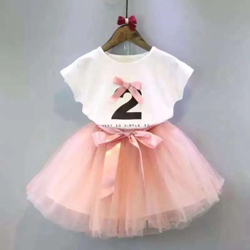 Retail fashion short sleeve T shirt 2016 princess dress baby clothes to the girl s new