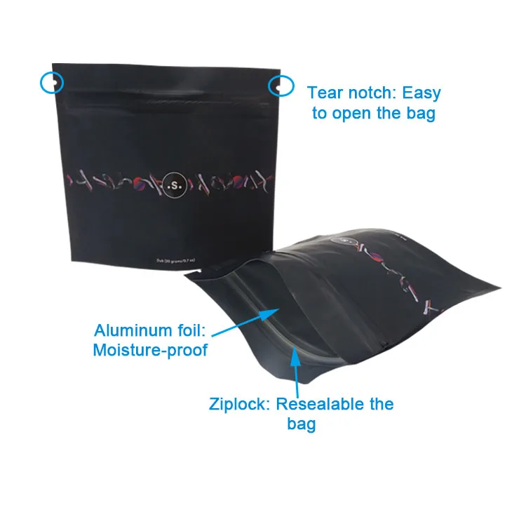 Custom Printed Matte Black Resealable Aluminum Foil Ziplock Mylar Bags Buy Mylar Bags,Aluminum